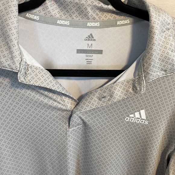Men’s Adidas polo, Dimond.print gray, medium.nwt - Picture 2 of 6